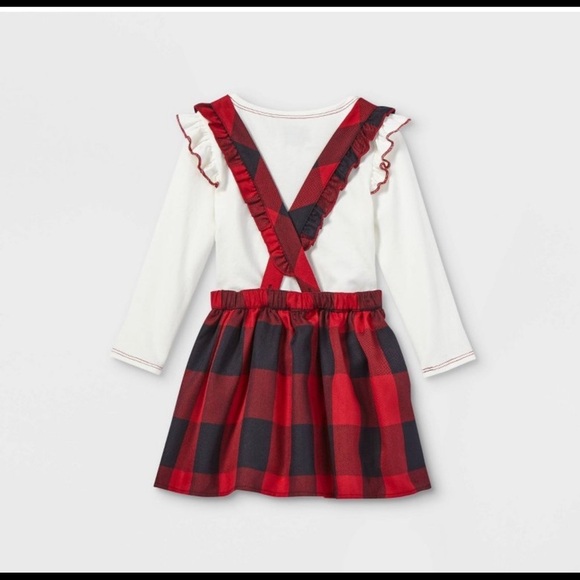 Nwt Disney Minnie Mouse plaid toddler girl dress pippa &Julie red white - Picture 3 of 7